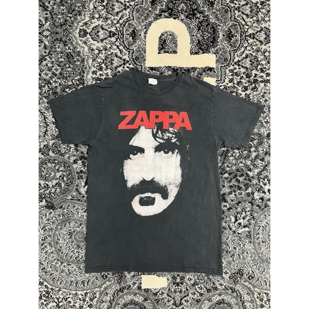 Vintage Mens Bay Island brand Frank Zappa tshirt black Size Large
